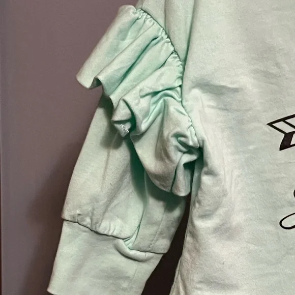 Marie Nicole Stay Wild Mint Green Leopard Ruffle Shirt and Distressed Jean Set - Picture 3 of 8